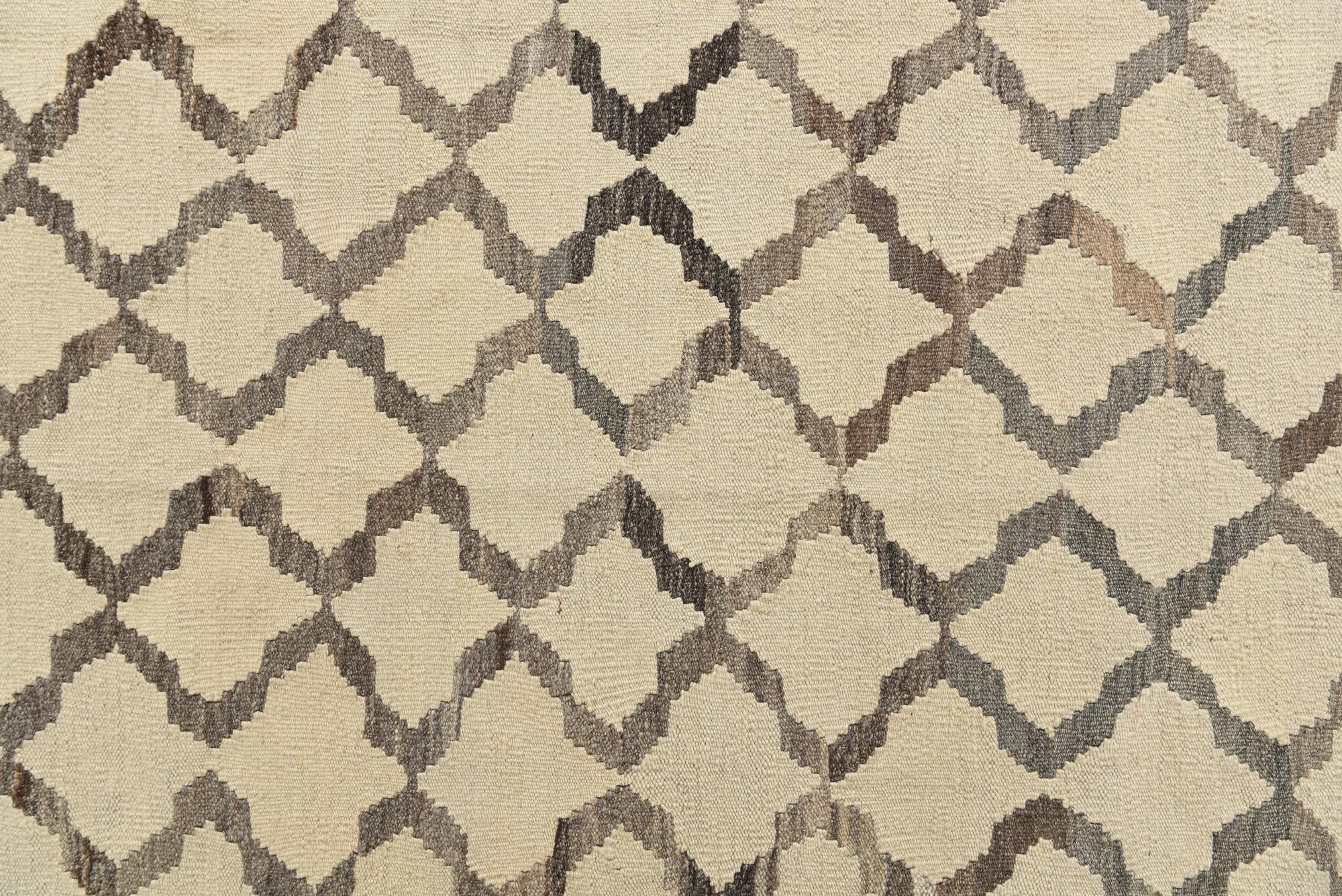 6' 4 x 7' 8 Hand Woven Kilim Modern Wool Rug