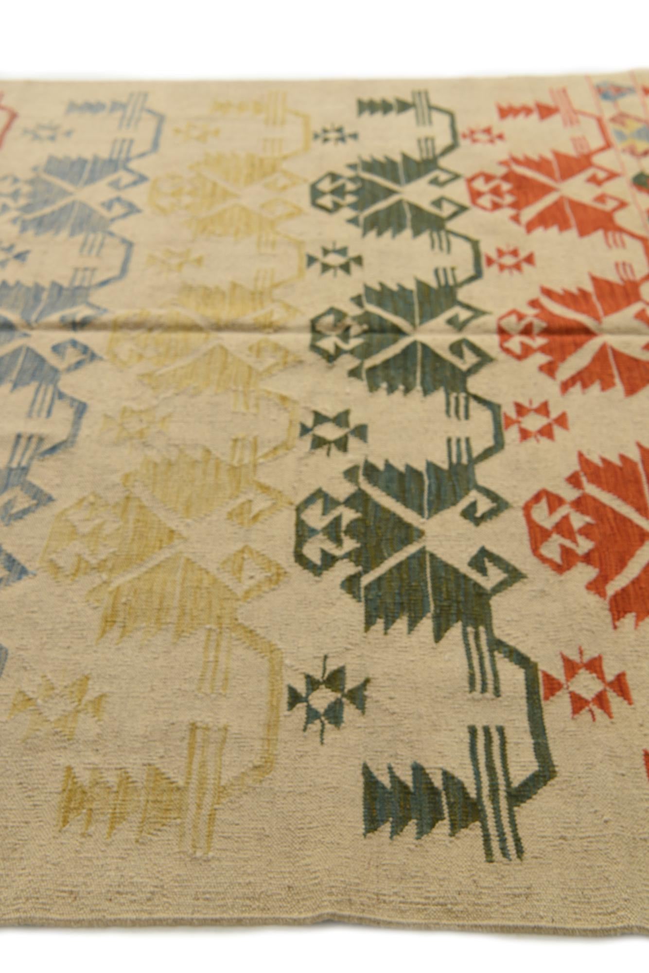 6' 9 x 9' 9 Hand Woven Kilim Modern Wool Rug