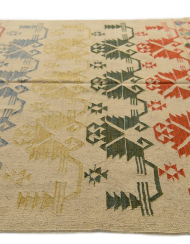 Detail image of 6' 9 x 9' 9  Hand Woven Kilim Modern Wool Rug
