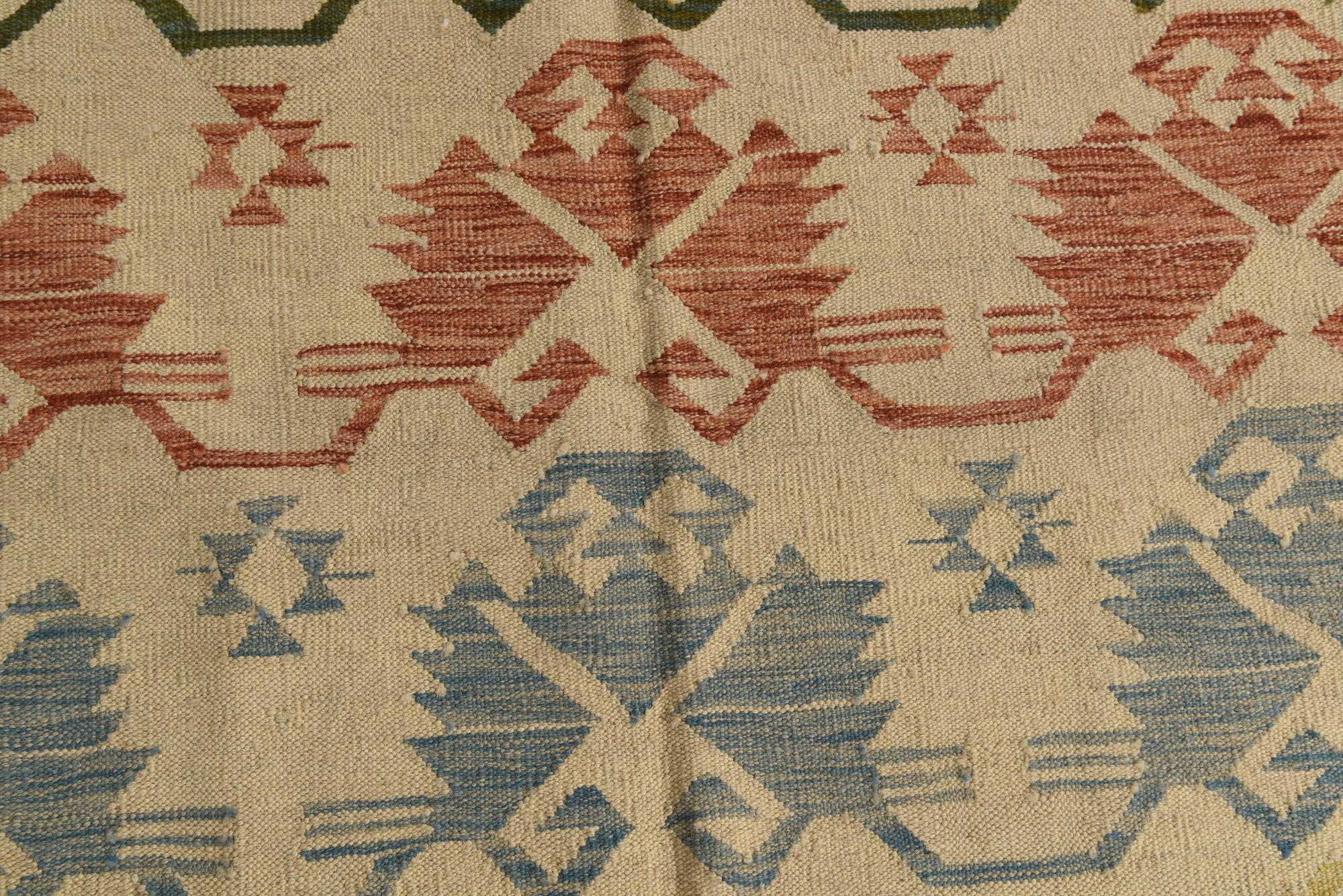 6' 9 x 9' 9 Hand Woven Kilim Modern Wool Rug