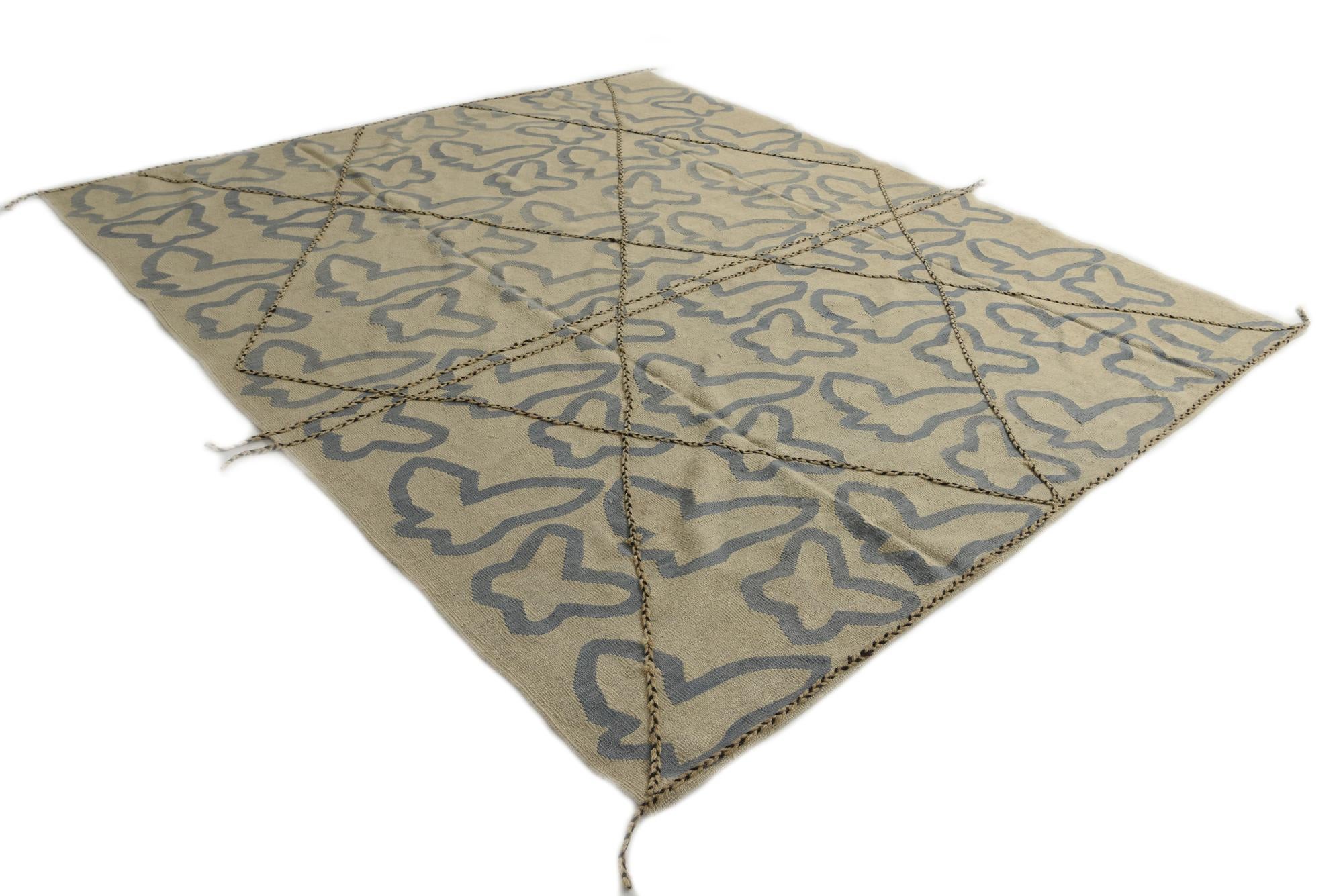 8' 5 x 9' 10 Hand Woven Kilim Modern Wool Rug
