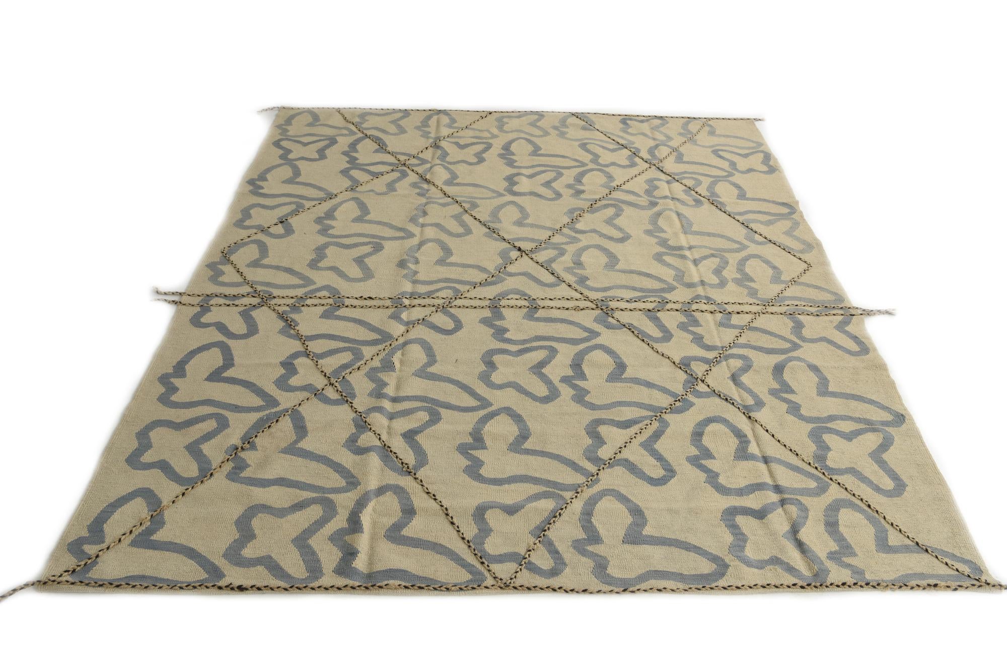 8' 5 x 9' 10 Hand Woven Kilim Modern Wool Rug
