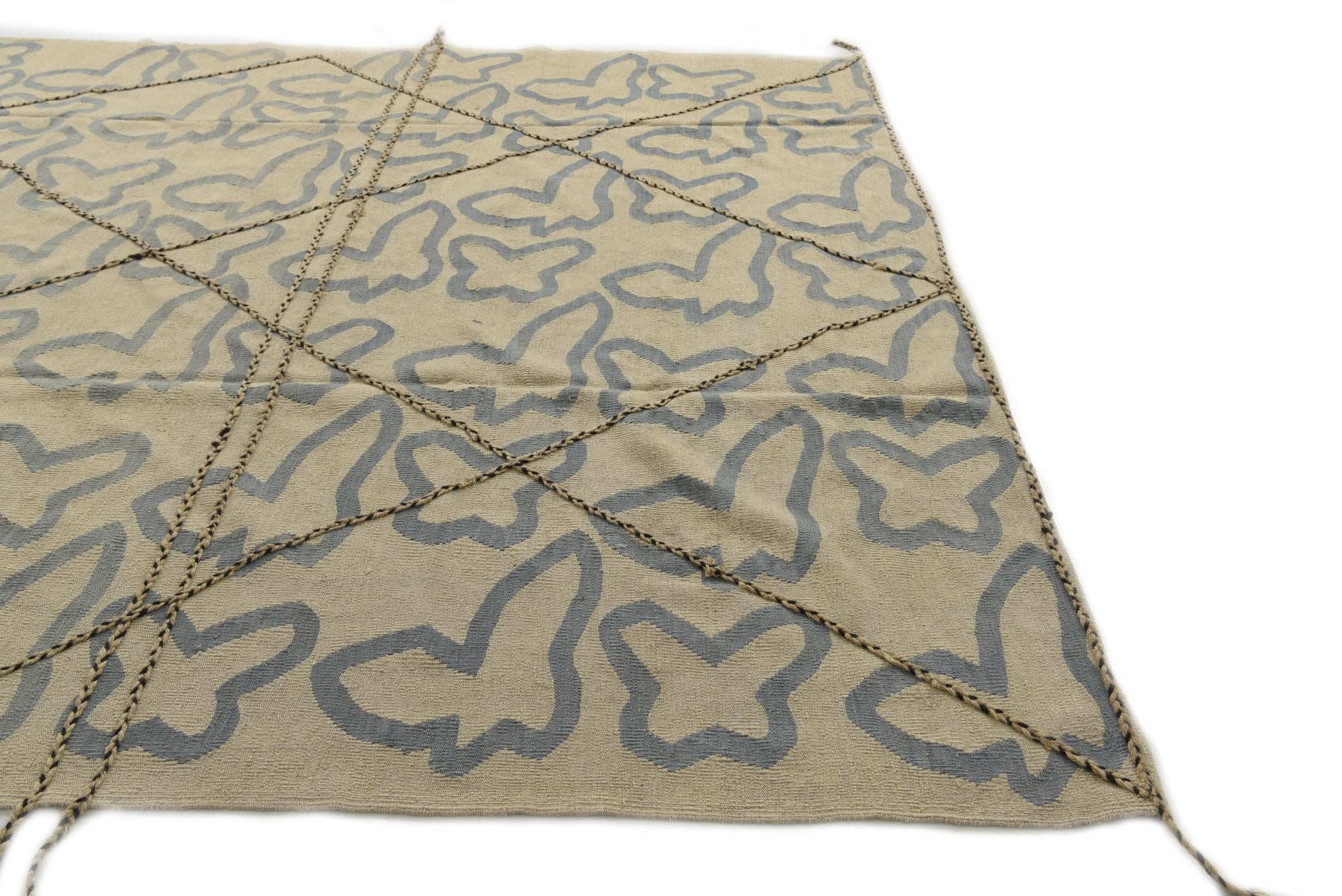 8' 5 x 9' 10 Hand Woven Kilim Modern Wool Rug