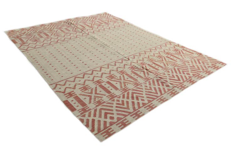 Detail image of 7' 1 x 9' 5 Hand Woven Kilim Modern Wool Rug
