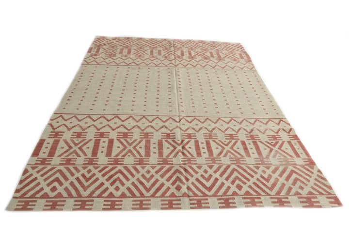 7' 1 x 9' 5 Hand Woven Kilim Modern Wool Rug
