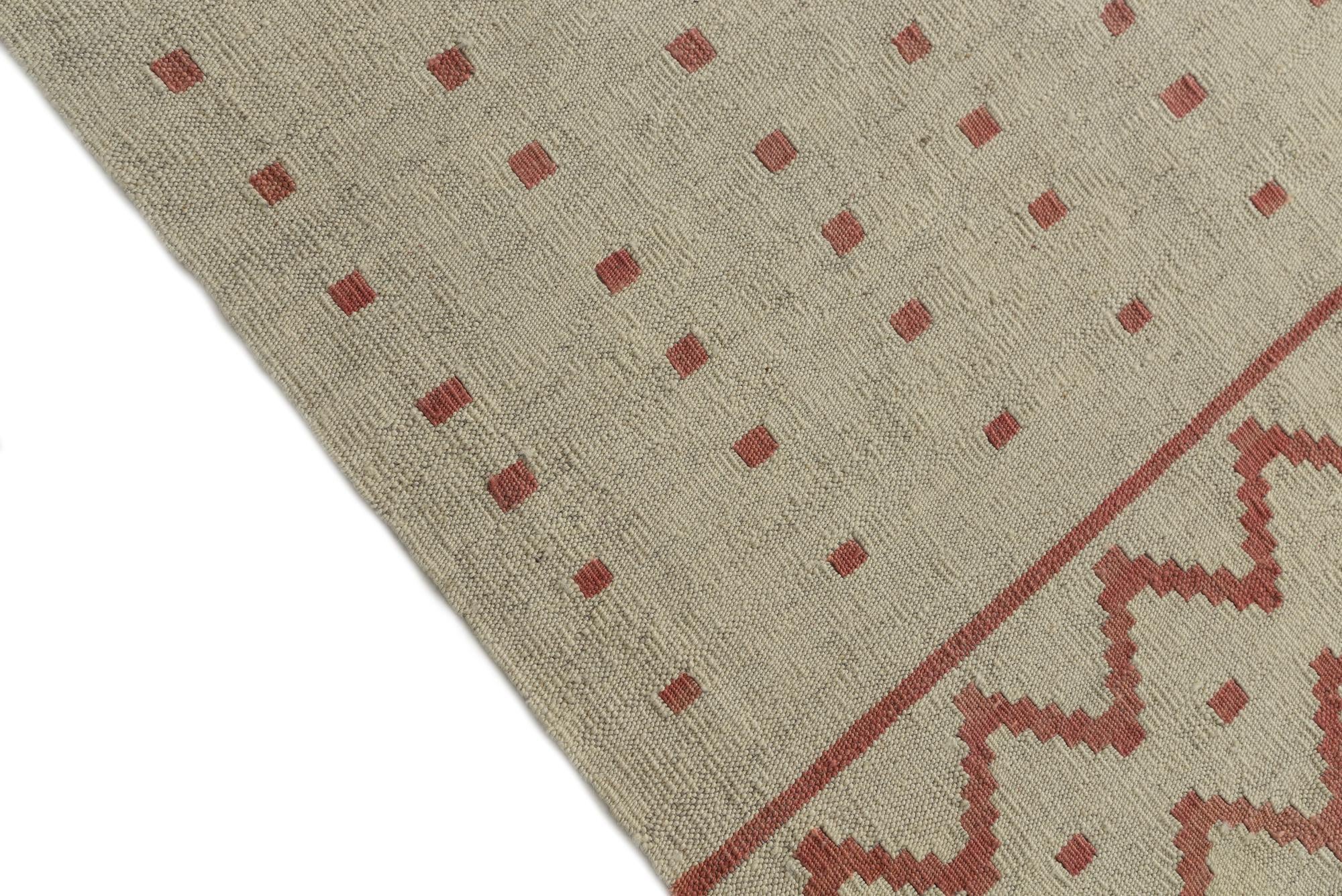 7' 1 x 9' 5 Hand Woven Kilim Modern Wool Rug