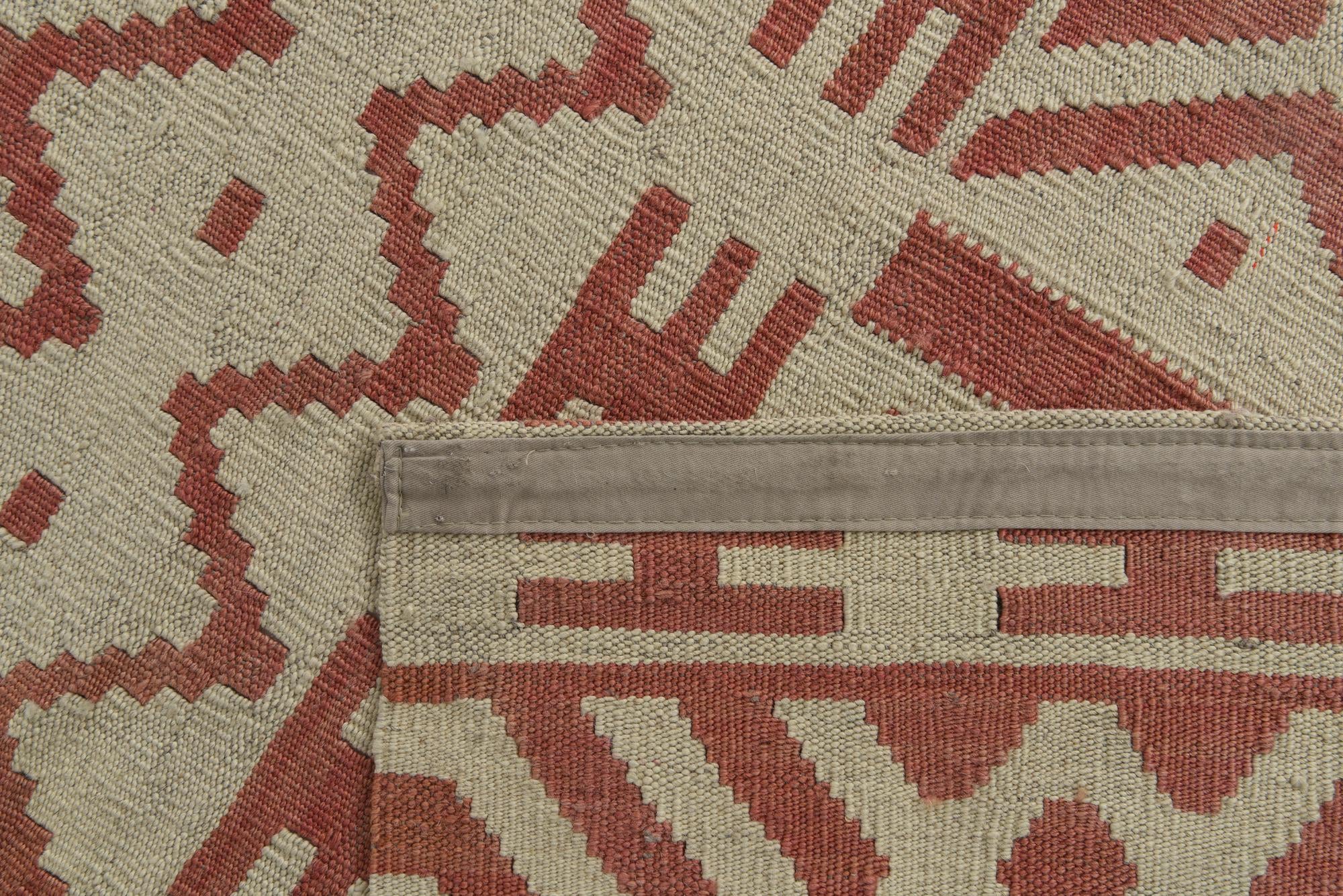 7' 1 x 9' 5 Hand Woven Kilim Modern Wool Rug