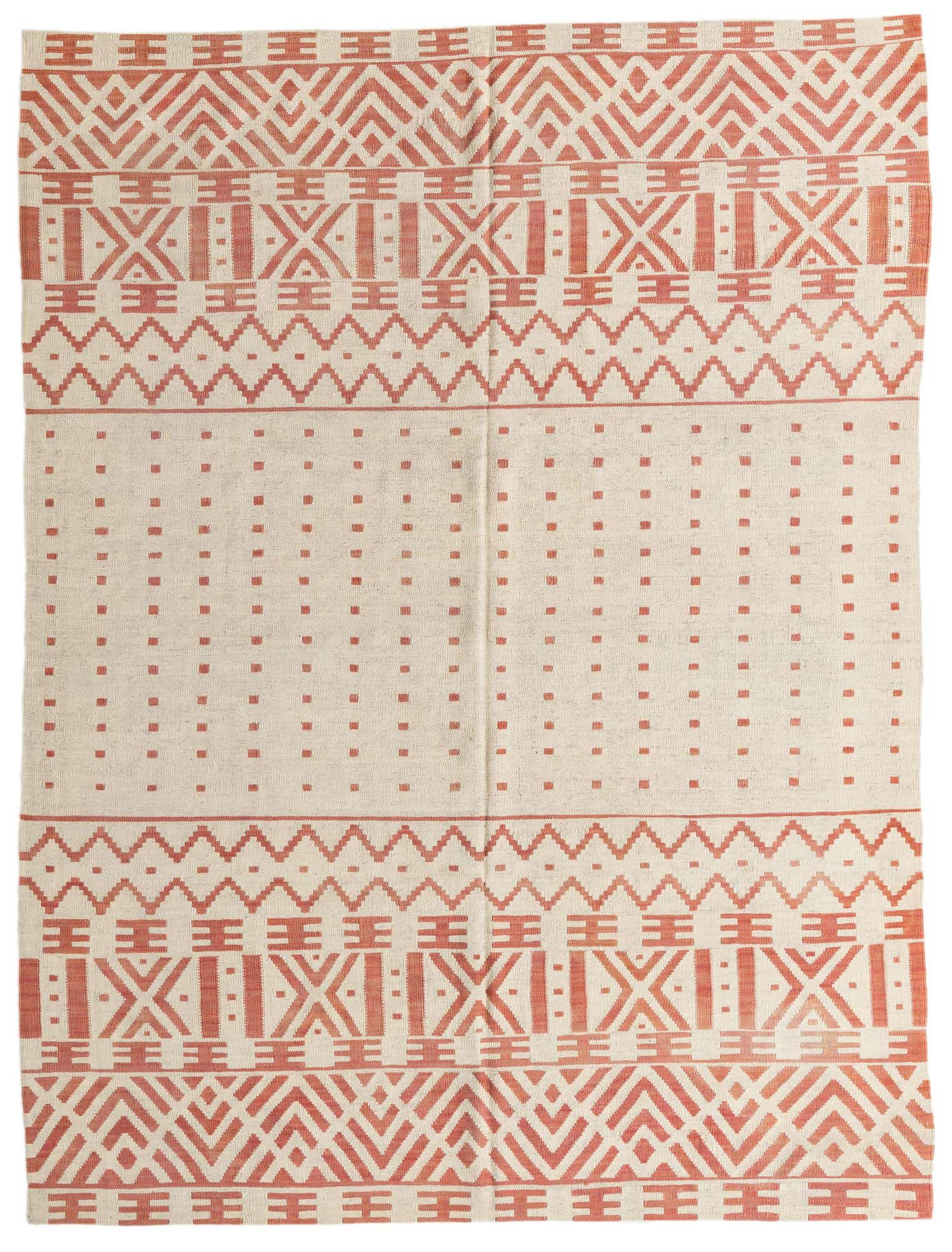7' 1 x 9' 5 Hand Woven Kilim Modern Wool Rug