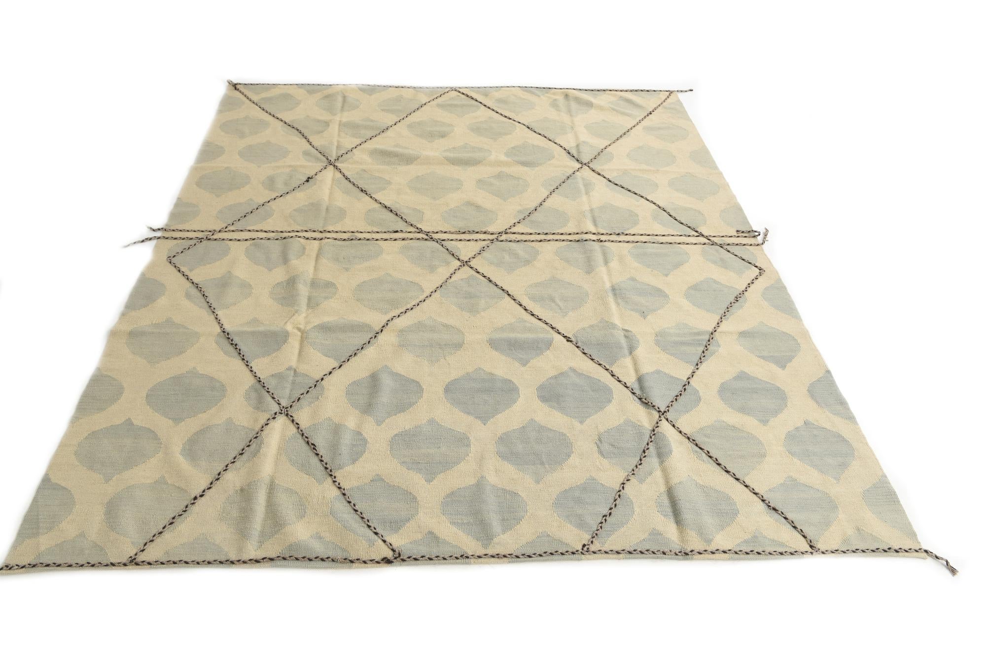 8' 2 x 9' 8 Hand Woven Kilim Modern Wool Rug