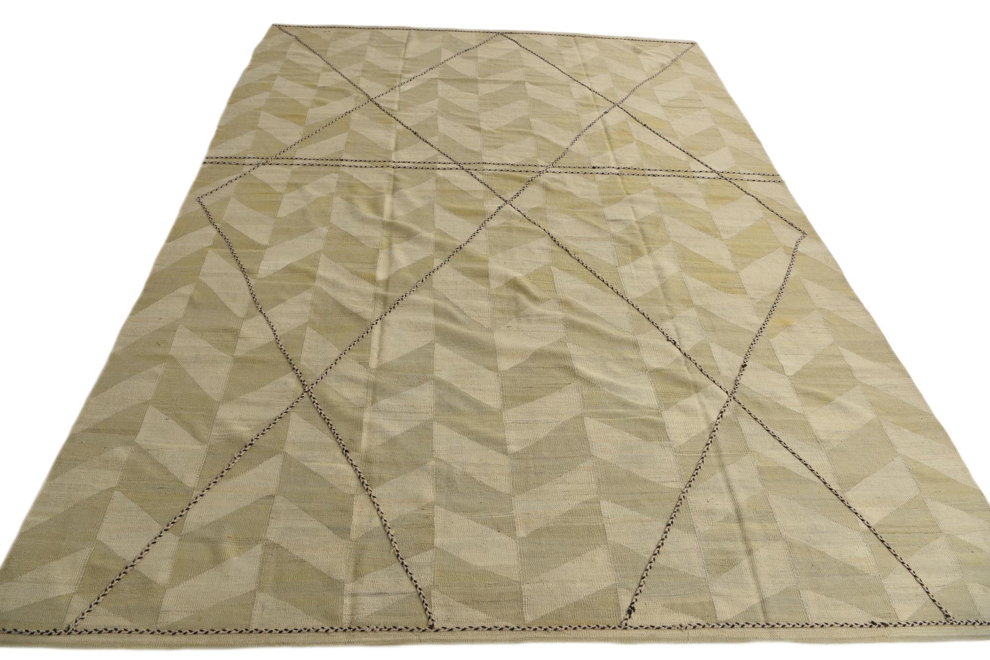9' 9 x 13' 7 Hand Woven Kilim Modern Wool Rug