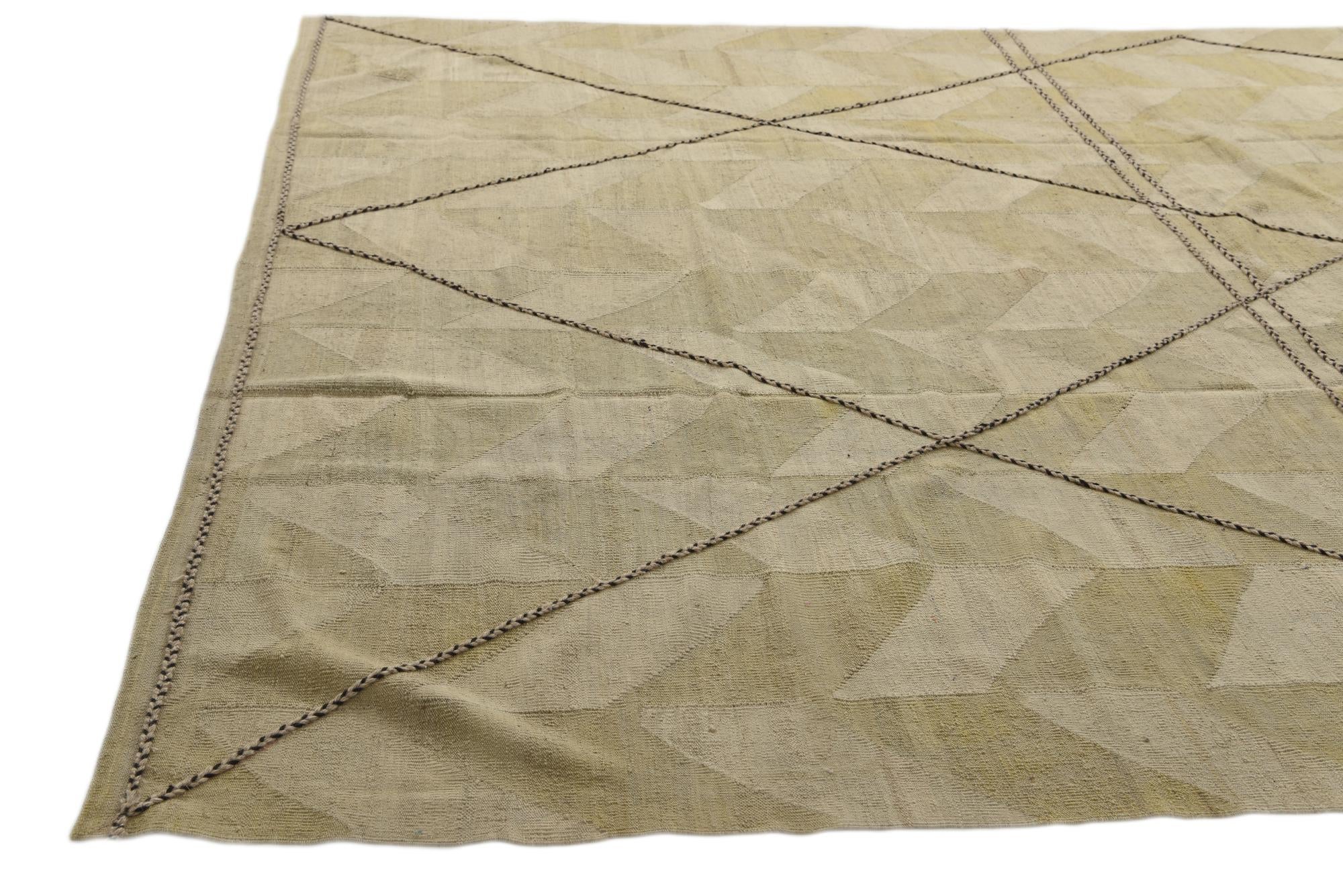 9' 9 x 13' 7 Hand Woven Kilim Modern Wool Rug