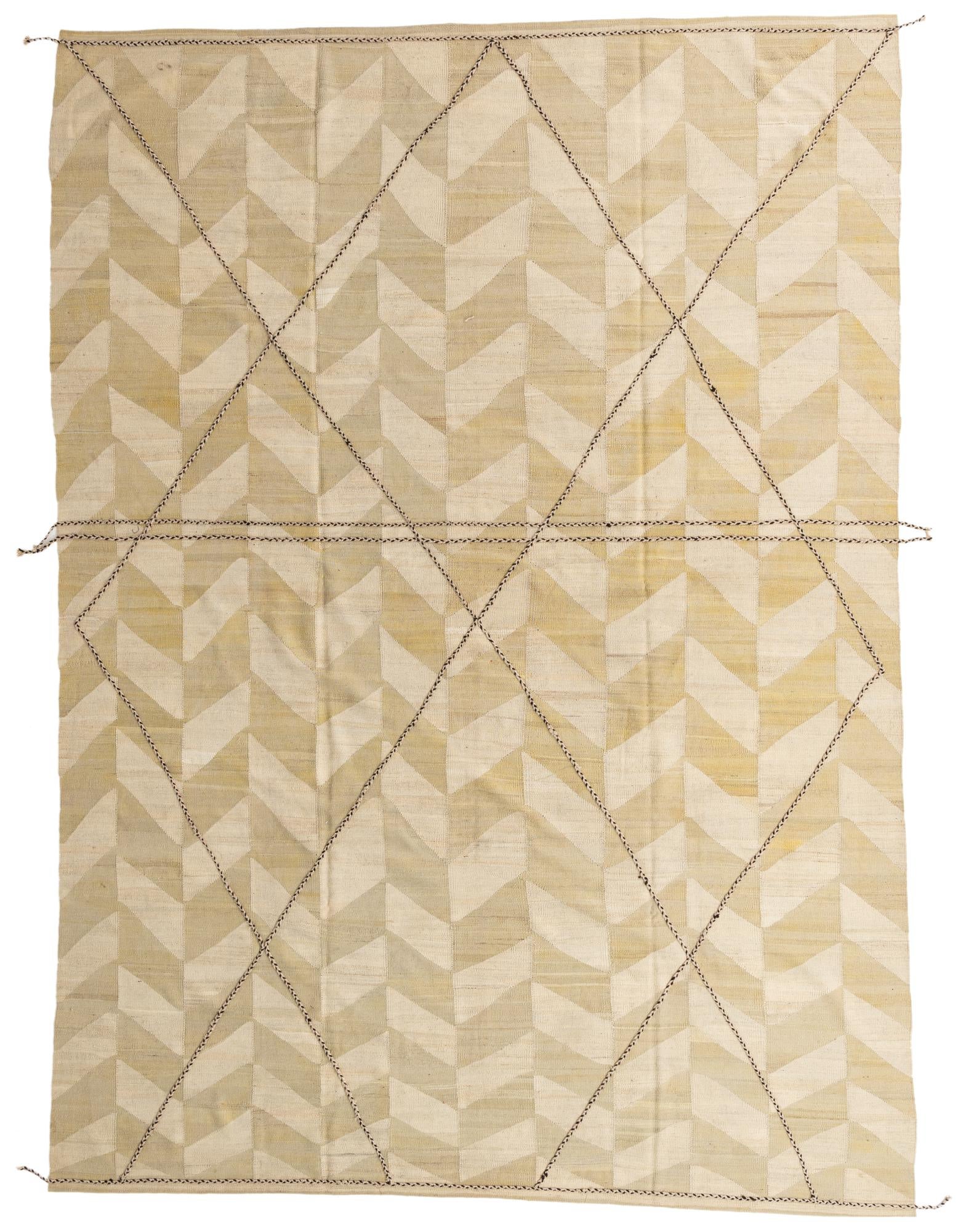 9' 9 x 13' 7 Hand Woven Kilim Modern Wool Rug