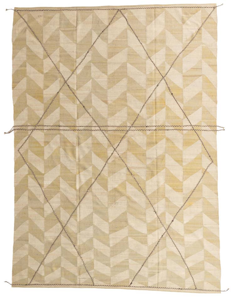Detail image of 9' 9 x 13' 7 Hand Woven Kilim Modern Wool Rug