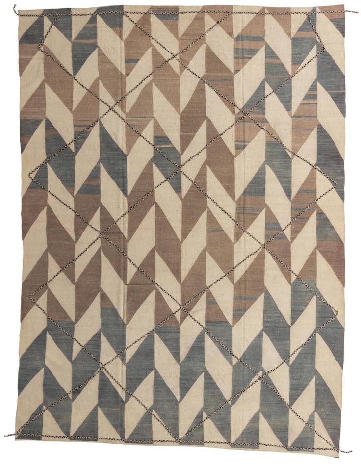 Detail image of 10' 1 x 13' 6 Hand Woven Kilim Modern Wool Rug