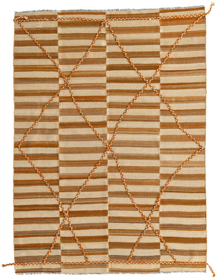 Detail image of 5' 5 x 7' 9 Hand Woven Kilim Modern Wool Rug