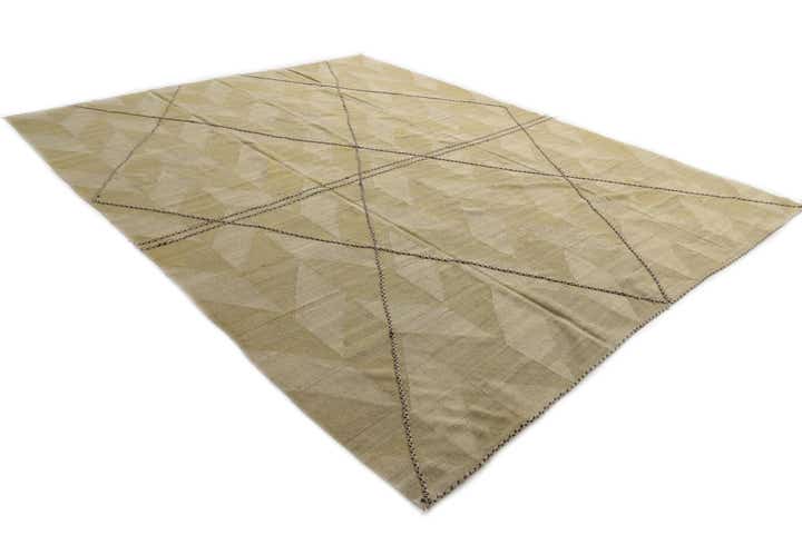 10' 2 x 12' 9 Hand Woven Kilim Modern Wool Rug
