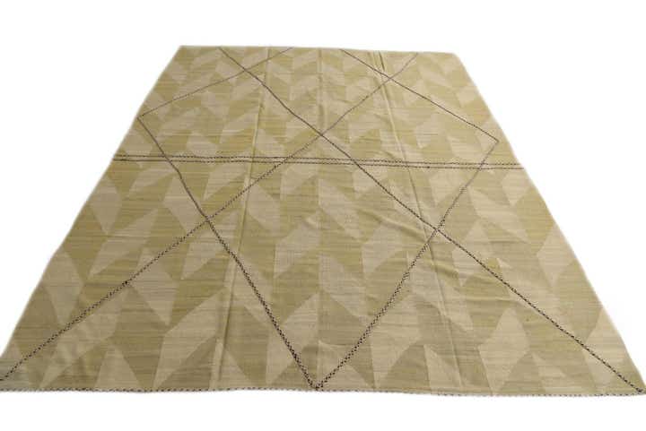 10' 2 x 12' 9 Hand Woven Kilim Modern Wool Rug