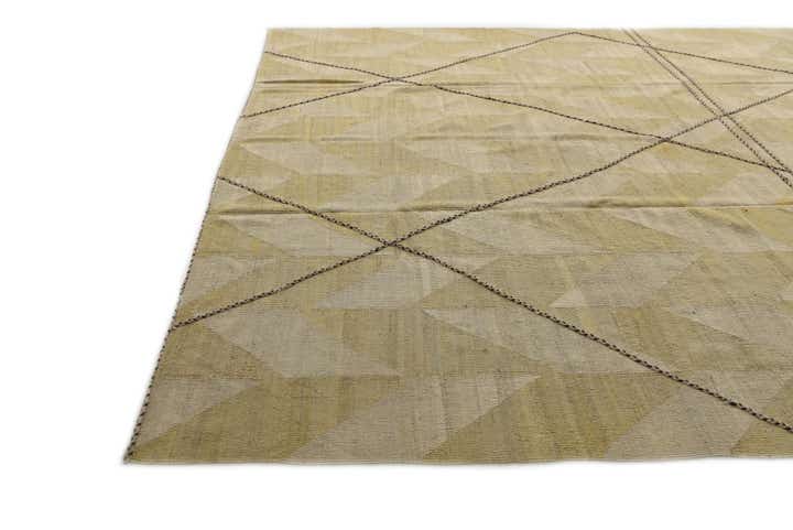 10' 2 x 12' 9 Hand Woven Kilim Modern Wool Rug