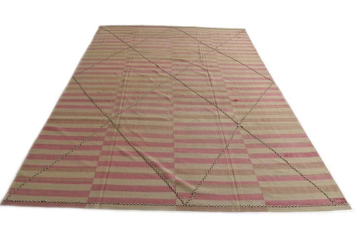 Detail image of 9' 4 x 12' 9 Hand Woven Kilim Modern Wool Rug