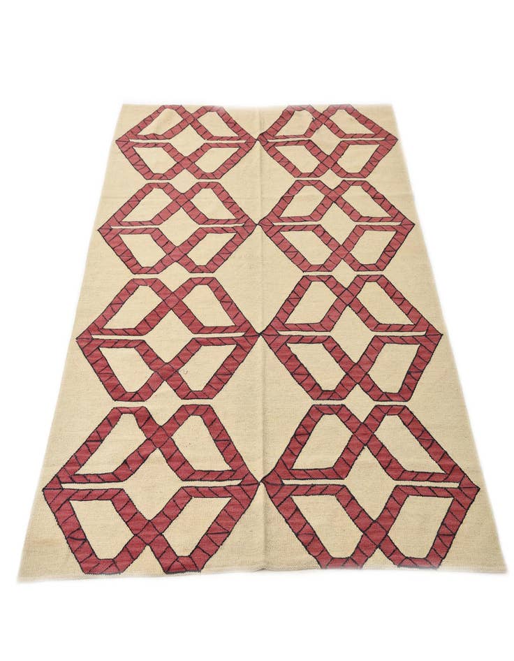 Detail image of 5' 1 x 6' 9  Hand Woven Kilim Modern Wool Rug