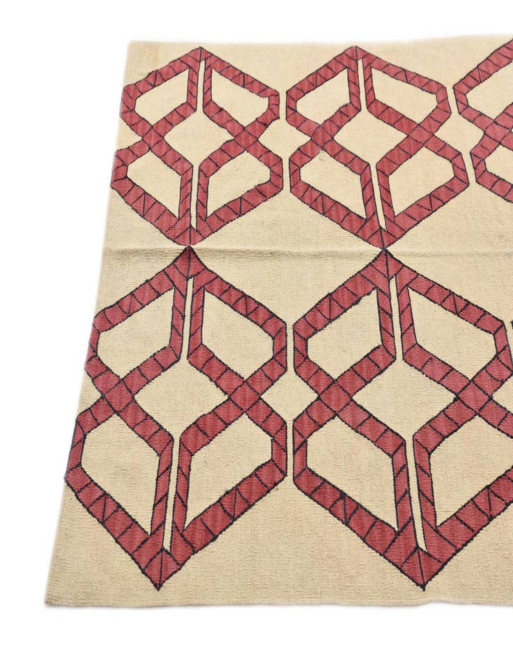 Detail image of 5' 1 x 6' 9  Hand Woven Kilim Modern Wool Rug