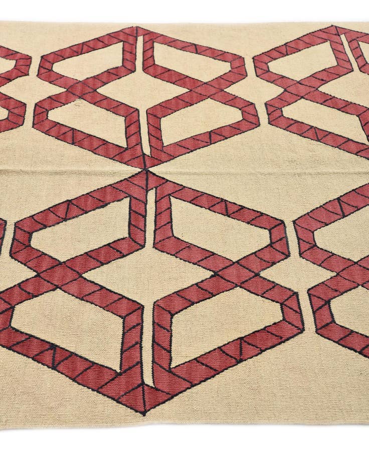 Detail image of 5' 1 x 6' 9  Hand Woven Kilim Modern Wool Rug