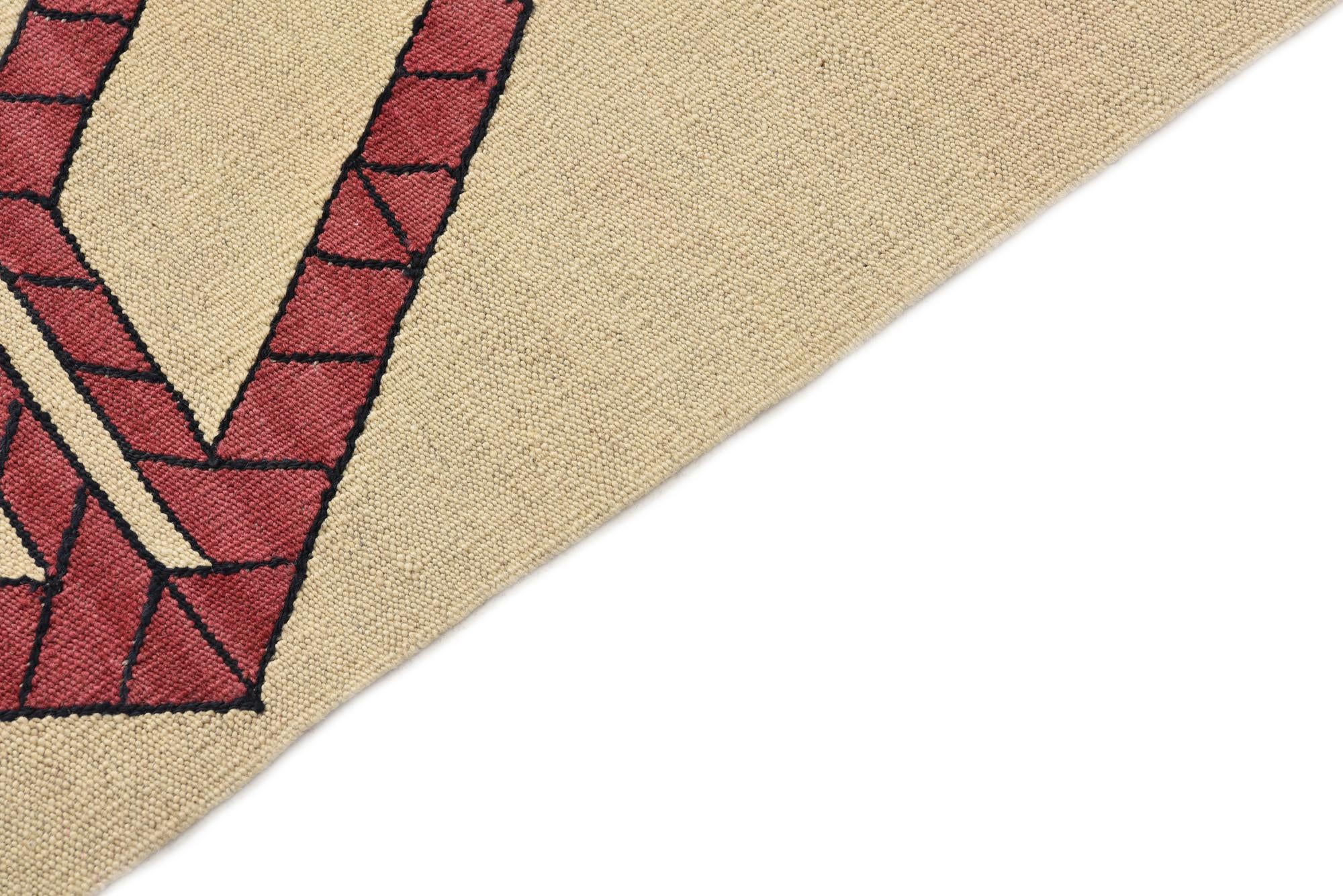 5' 1 x 6' 9 Hand Woven Kilim Modern Wool Rug