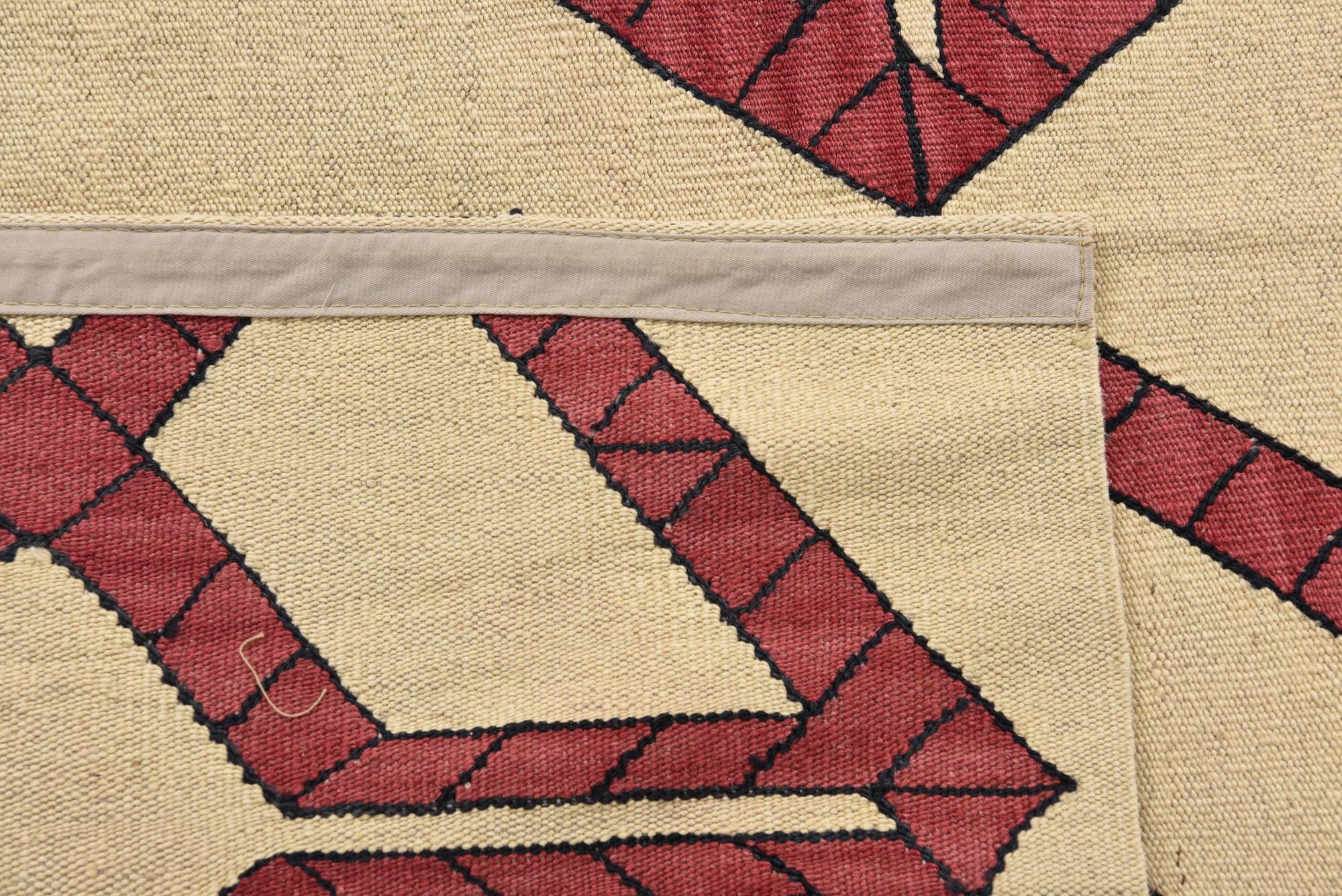 5' 1 x 6' 9 Hand Woven Kilim Modern Wool Rug