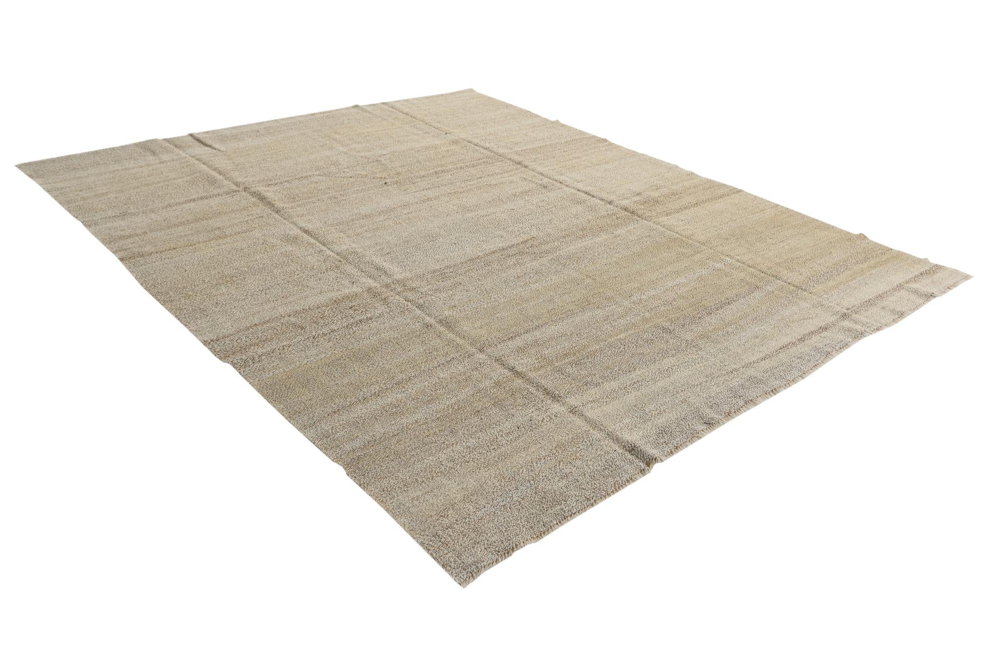7' 9 x 9' 5 Hand Woven Kilim Modern Wool Rug