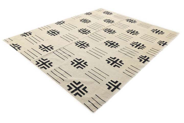 6' 4 x 7' 10 Hand Woven Kilim Modern Wool Rug