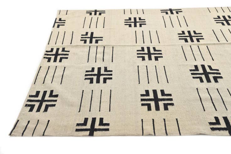 Detail image of 6' 4 x 7' 10 Hand Woven Kilim Modern Wool Rug