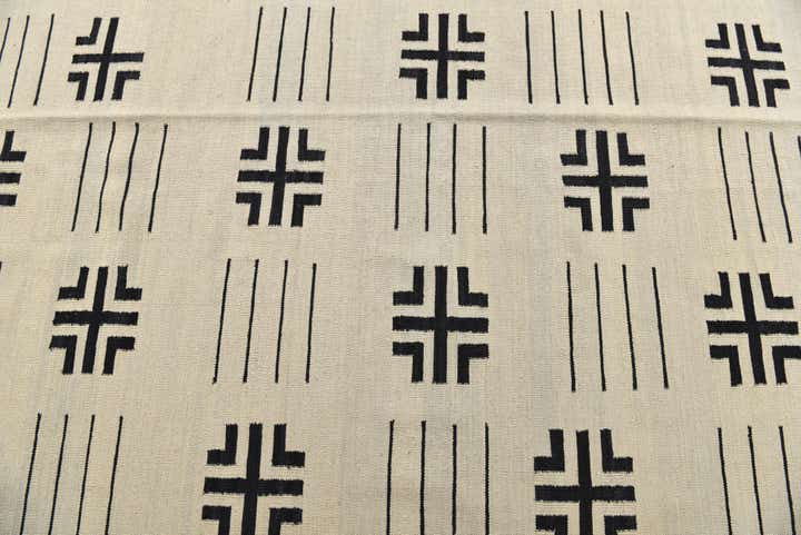 6' 4 x 7' 10 Hand Woven Kilim Modern Wool Rug