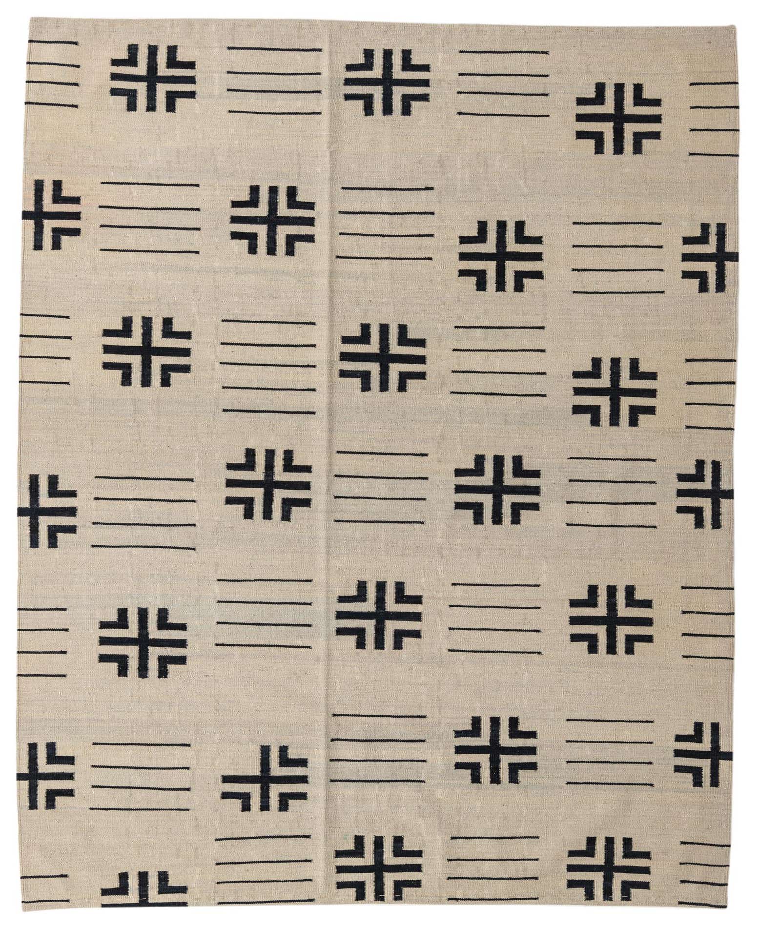 6' 4 x 7' 10 Hand Woven Kilim Modern Wool Rug