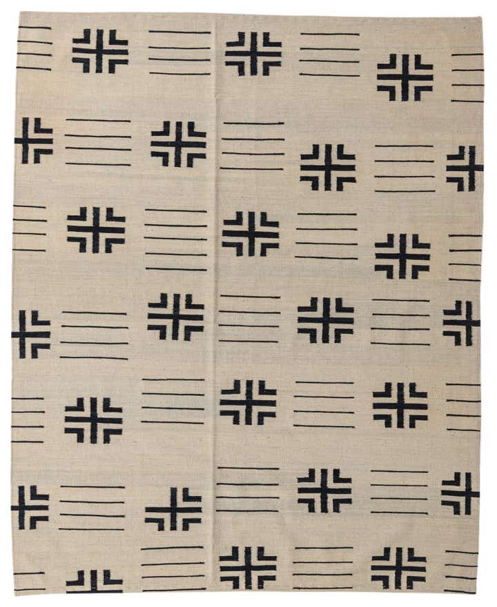 6' 4 x 7' 10 Hand Woven Kilim Modern Wool Rug