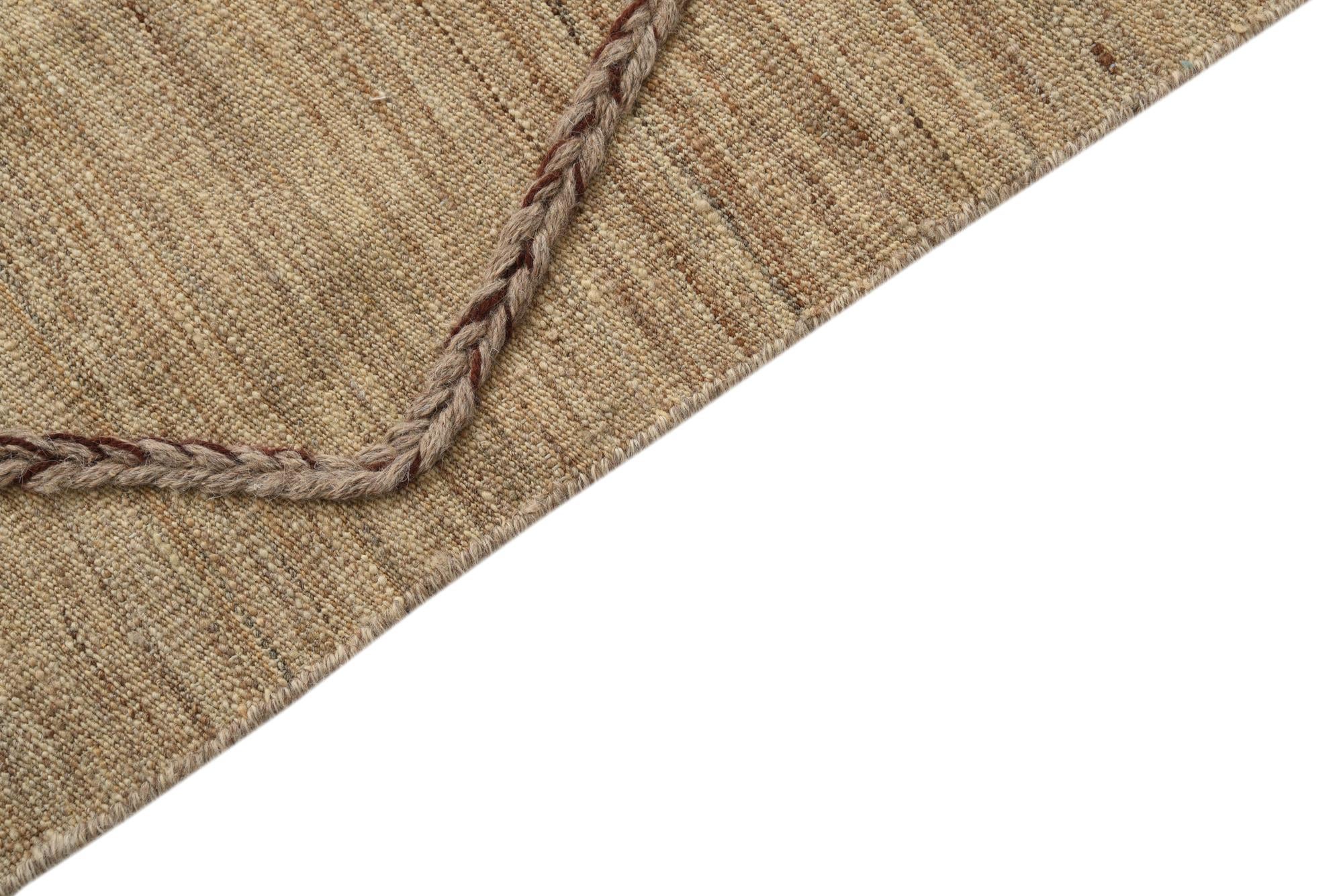 6' 2 x 8' 4 Hand Woven Kilim Modern Wool Rug