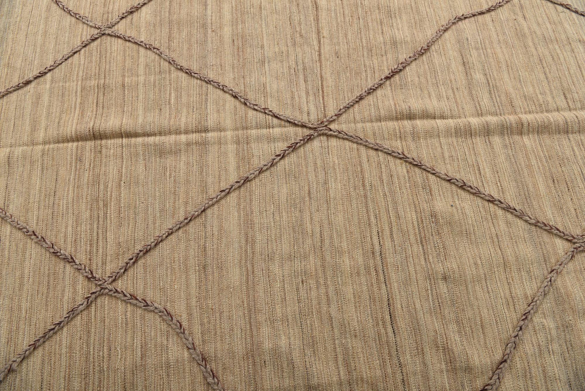 6' 2 x 8' 4 Hand Woven Kilim Modern Wool Rug