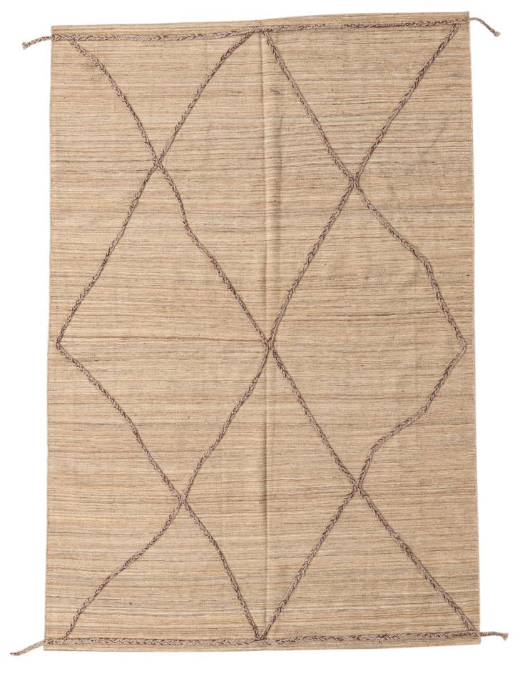 Detail image of 6' 2 x 8' 4 Hand Woven Kilim Modern Wool Rug