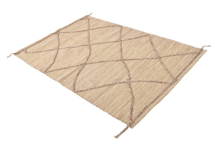 Detail image of 4' 2 x 6' 4 Hand Woven Kilim Modern Wool Rug