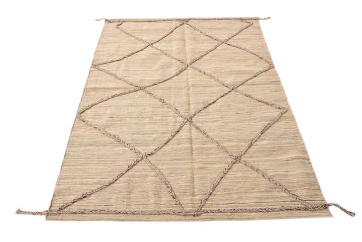 4' 2 x 6' 4 Hand Woven Kilim Modern Wool Rug