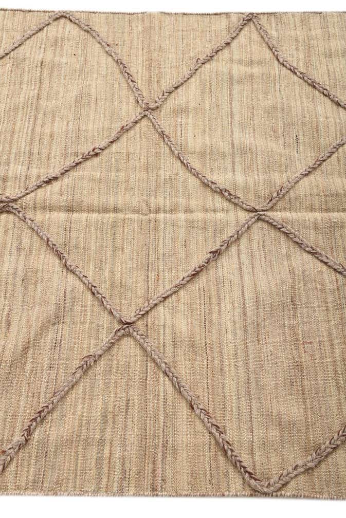 4' 2 x 6' 4 Hand Woven Kilim Modern Wool Rug