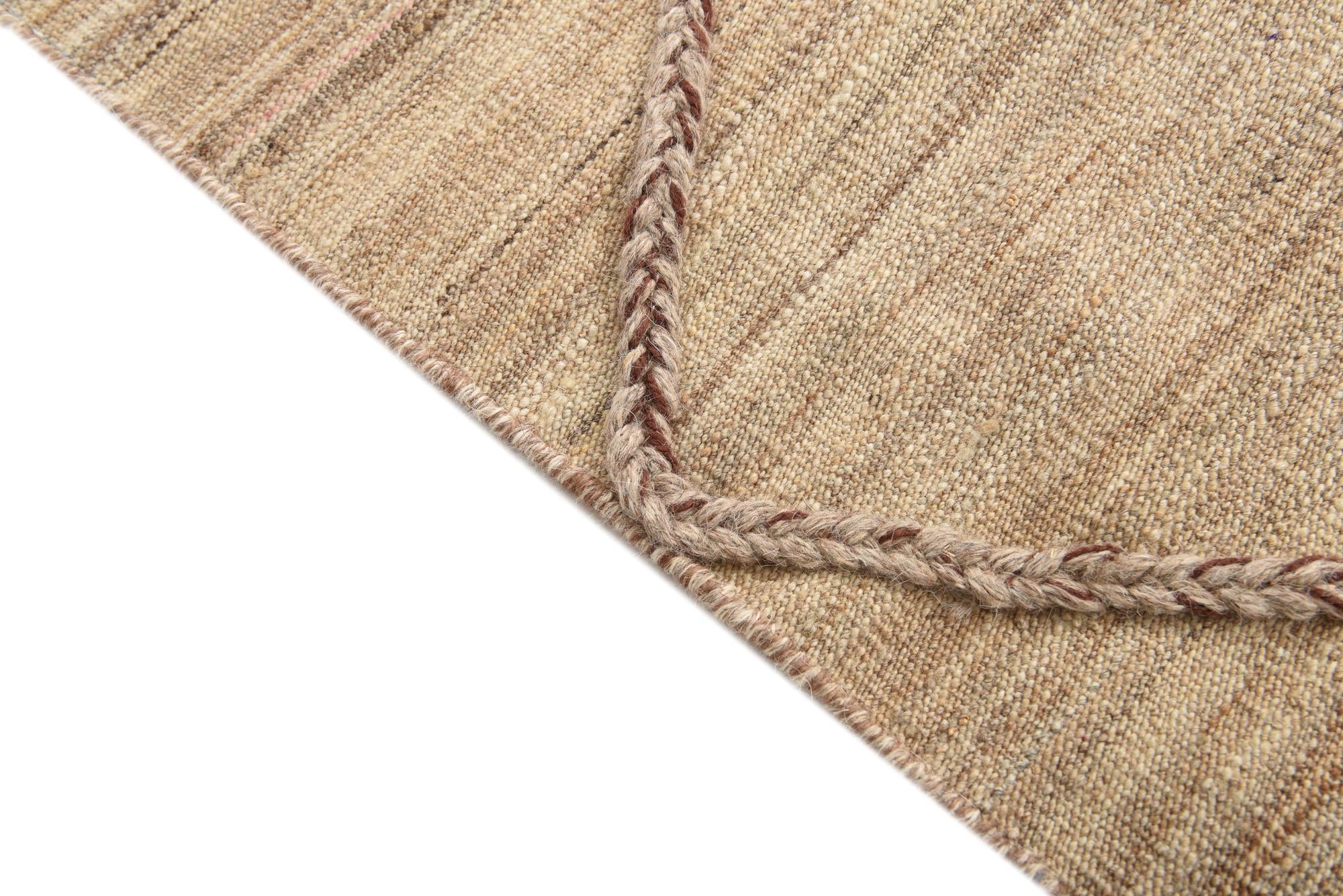 4' 2 x 6' 4 Hand Woven Kilim Modern Wool Rug