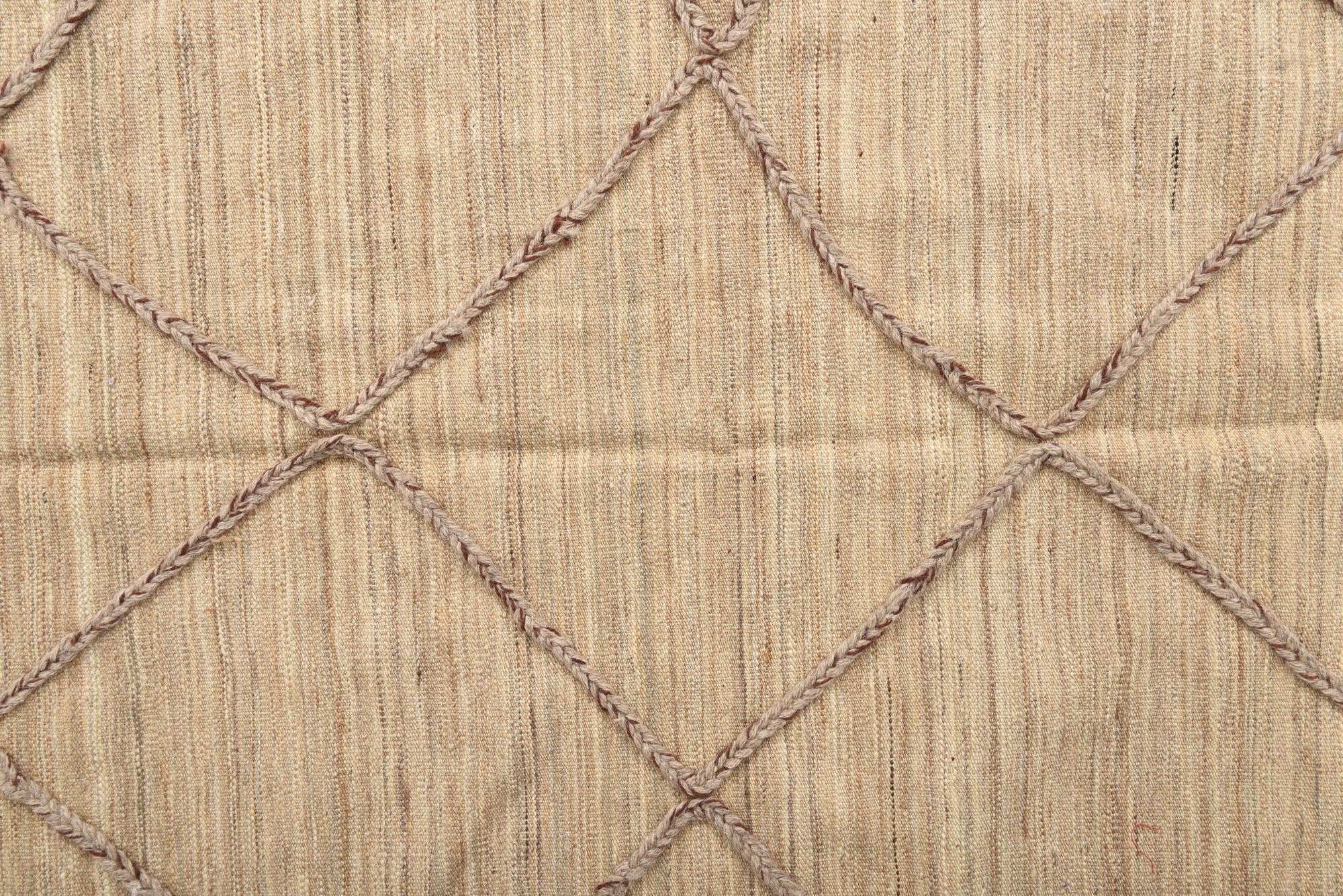 4' 2 x 6' 4 Hand Woven Kilim Modern Wool Rug