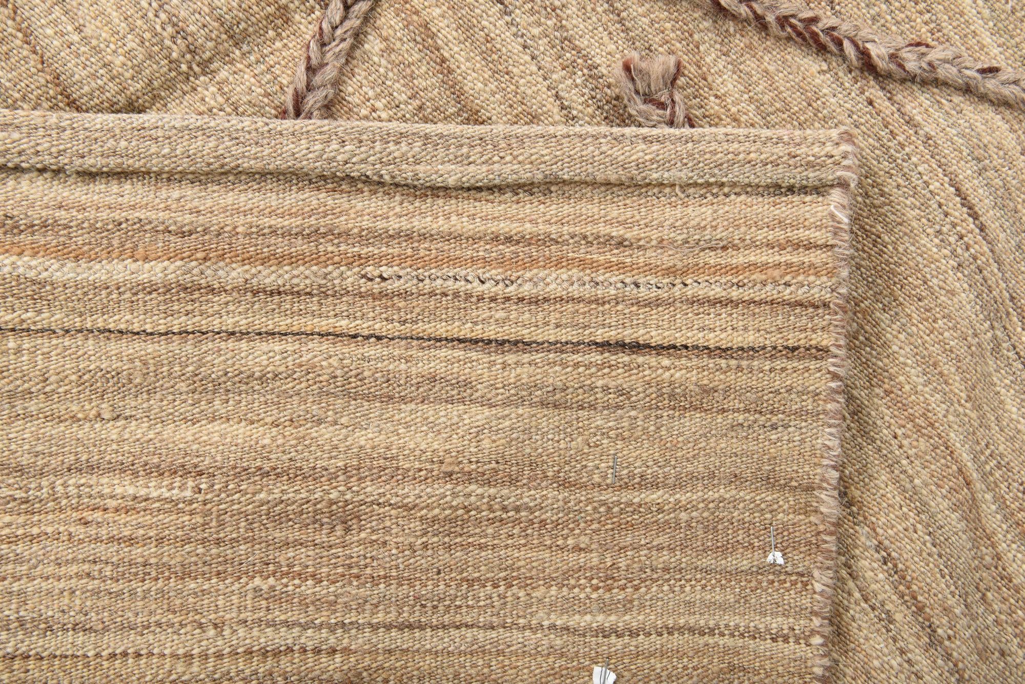 4' 2 x 6' 4 Hand Woven Kilim Modern Wool Rug