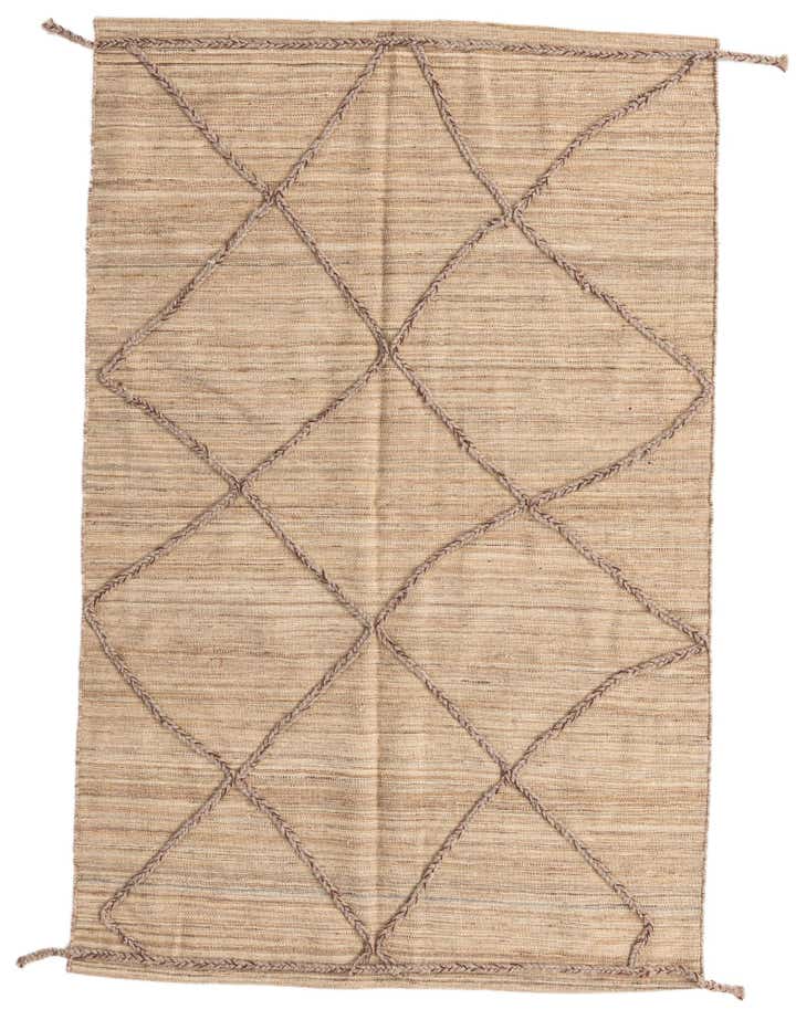 4' 2 x 6' 4 Hand Woven Kilim Modern Wool Rug