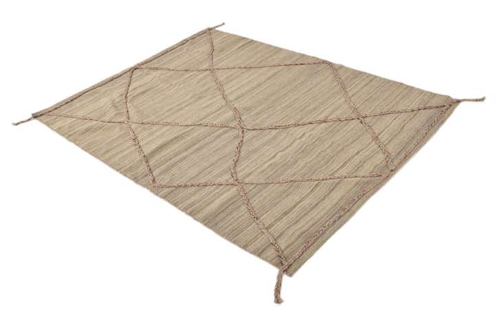 5' x 6' 6 Hand Woven Kilim Modern Wool Rug