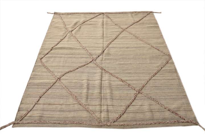 5' x 6' 6 Hand Woven Kilim Modern Wool Rug