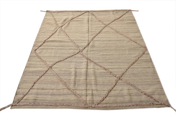 Detail image of 5' x 6' 6 Hand Woven Kilim Modern Wool Rug