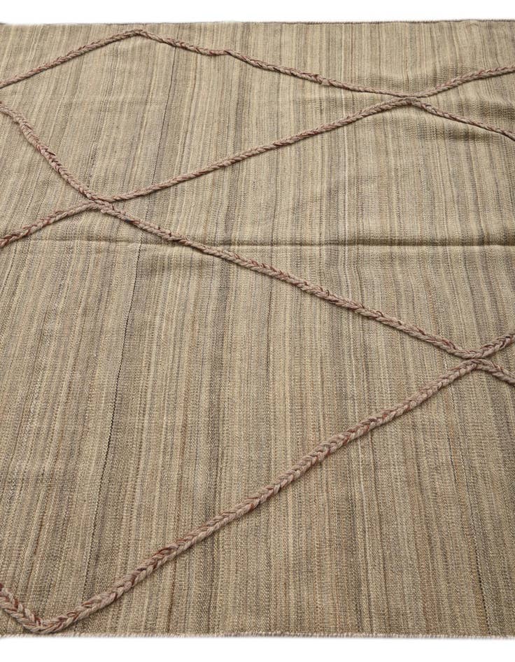 Detail image of 5' x 6' 6  Hand Woven Kilim Modern Wool Rug