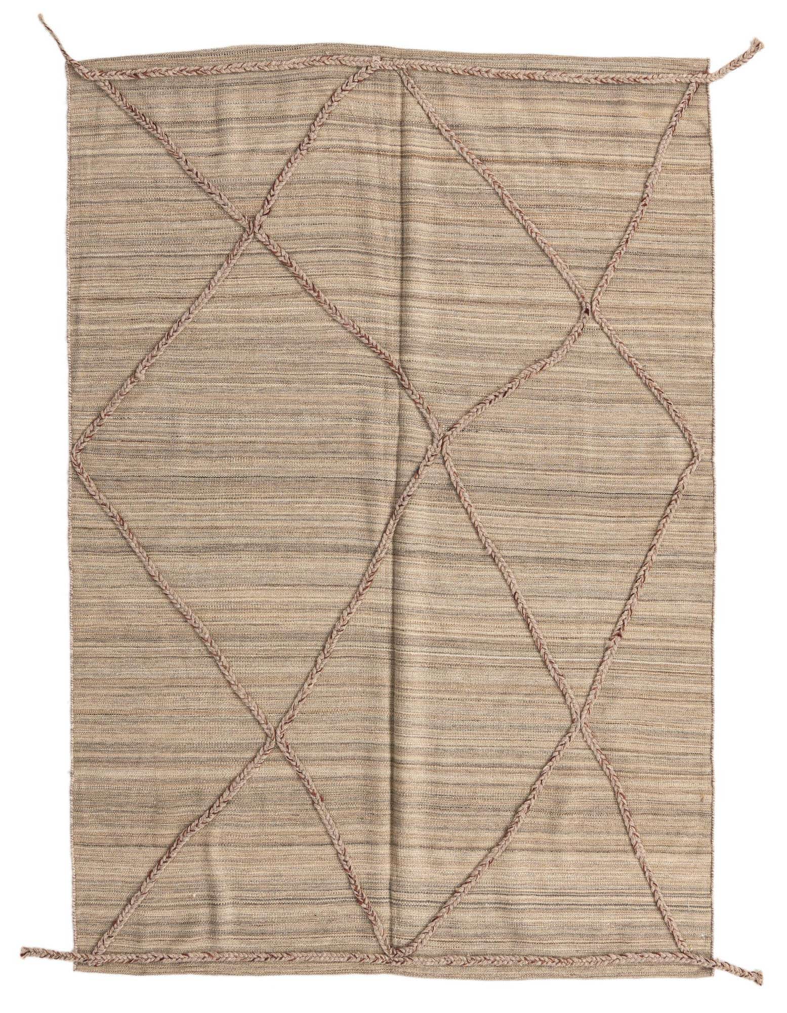 5' x 6' 6 Hand Woven Kilim Modern Wool Rug