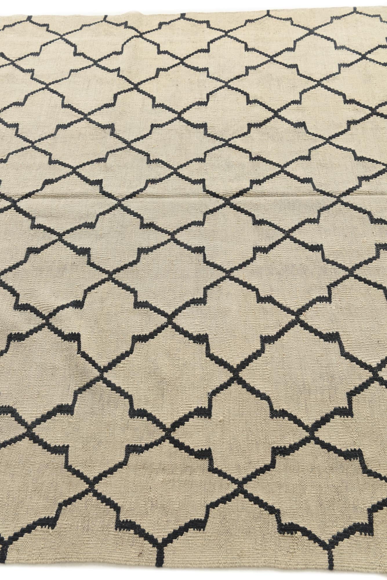 5' 10 x 8' 1 Hand Woven Kilim Modern Wool Rug